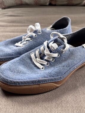 Vans Light Blue Canvas Low-Top Sneakers with White Laces